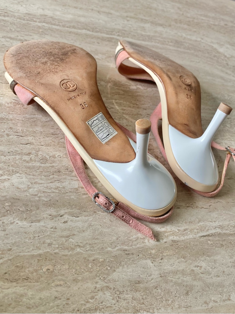 Vintage Chanel Crystal Star CC Sandal Heels - Picture 10 of 12
